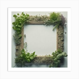 Frame Created From Herbs On Edges And Nothing In Middle Haze Ultra Detailed Film Photography Lig (5) Art Print