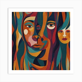 Women'S Faces 4 Art Print