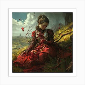 Woman In Red Art Print