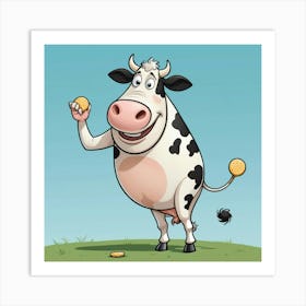 Cartoon Cow 1 Art Print