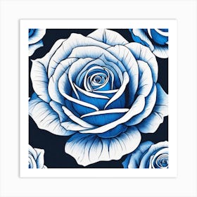 Blue Roses 7 Art Print