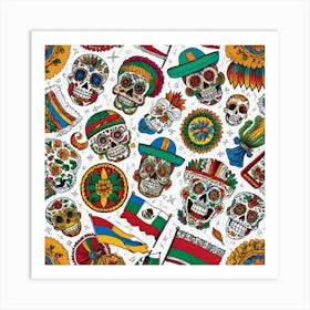 Mexican Day Of The Dead 1 Art Print