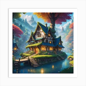 Fairy House In The Forest Art Print