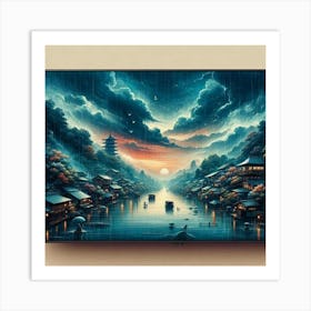 Asian Landscape Painting Art Print