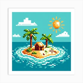 8-bit tropical island 3 Art Print