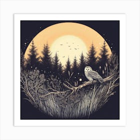 Owl In The Woods Art Print