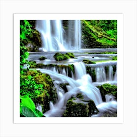 Waterfalls In The Forest Art Print