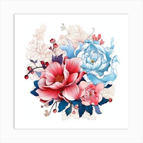 Chinese Flowers 1 Art Print