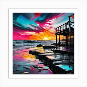 Sunset At The Beach 41 Art Print