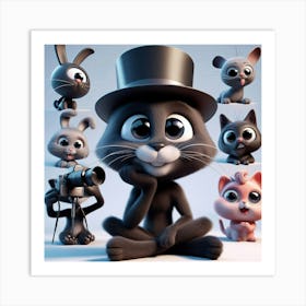 Cat In A Top Hat Art Print