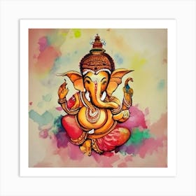 Ganesha Watercolor Art Art Print