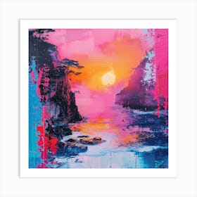 Sunset At The Beach Art Print