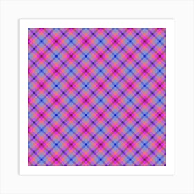 Pink And Blue Plaid Art Print