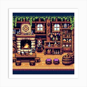 8-bit fantasy tavern 1 Art Print