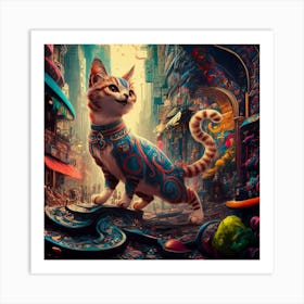 Cat In The City 2 Art Print