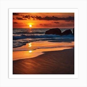 Sunset On The Beach 263 Art Print