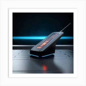 3d Model Of Computer Pointer In Mid Glow As If Clickable Hovering Over A Sleek Virtual Interface Wi (7) Art Print