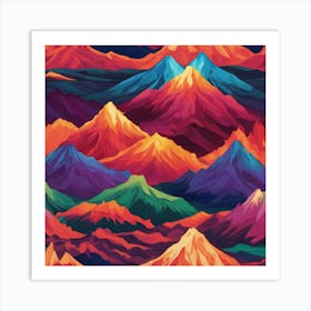 Abstract Mountains Art Print