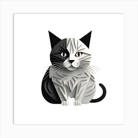 Black And White Cat Art Print