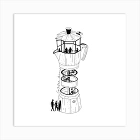 Coffee Date Square Art Print