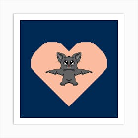 Pixelated Bat Art Print