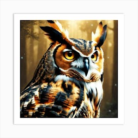 Owl In The Forest Art Print