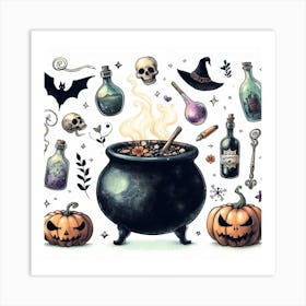Halloween Cauldron Art Print