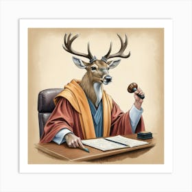 Deer Judge Art Print