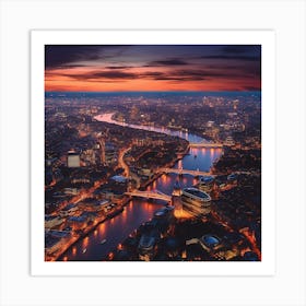 London Skyline At Dusk Art Print