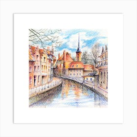 Brussels Canal.Wall prints. Art Print