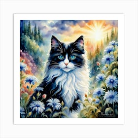 Cat In The Meadow 2 Art Print