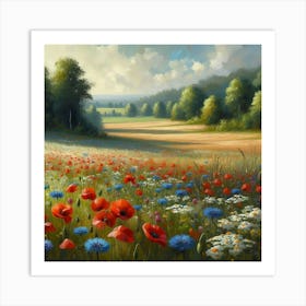 Poppies In The Meadow 6 Art Print