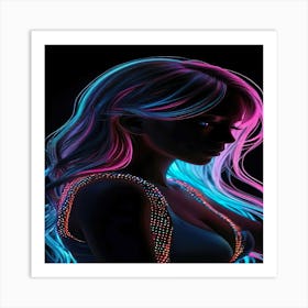 Neon Girl Art Print