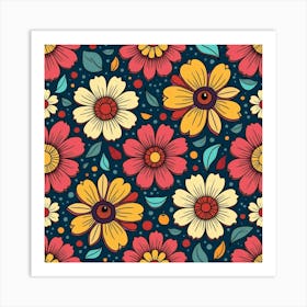 Seamless Floral Pattern Art Print