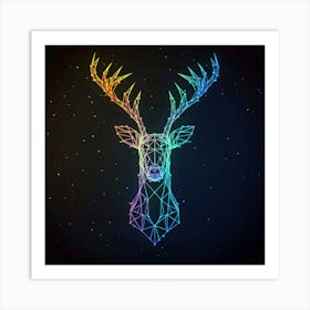 Abstract Deer Head Art Print