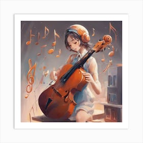 Cello Girl Art Print