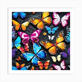 Colorful Butterflies 20 Art Print