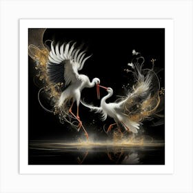 Two Storks 2 Art Print