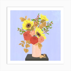 Flowers For Leo Square Art Print