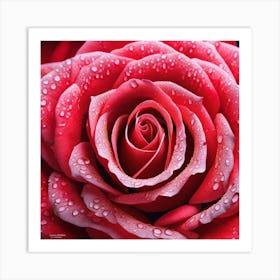 Realistic Red Rose Flat Surface Pattern For Background Use Miki Asai Macro Photography Close Up H (5) Art Print