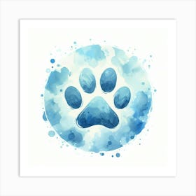 Watercolor Dog Paw Print Art Print