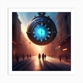 Clock In The Sky Art Print