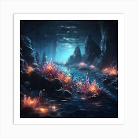 Dark Fantasy Cave Art Print