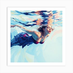 Underwater Woman 4 Art Print