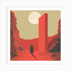 Red Tower In The Desert Art Print