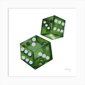 Green Dices Art Print