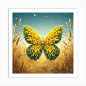 Yellow Butterfly Art Art Print