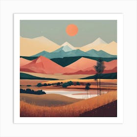 Landscape With Mountains Art Print