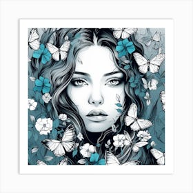 Butterfly Girl 30 Art Print