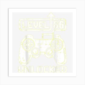 Level 86 Unlocked Gamer 86th Birthday Gifts Video Game Lover Art Print